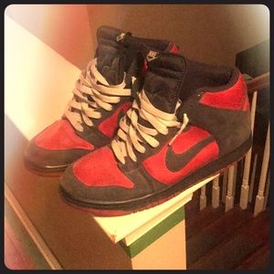 Nike Dunks Red and Gray, Size 13